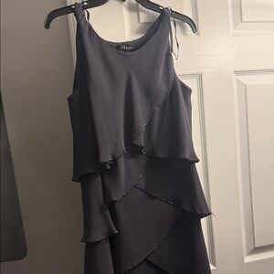 SL Fashions Black Asymmetrical Layered Dress